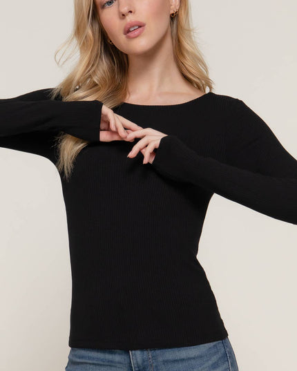 Long Sleeve Round Neck Double Layer Tee