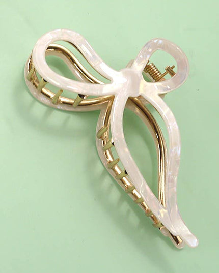 JUMBO CELLULOSE CASTING BOW HAIR CLAW CLIPS | 40H759