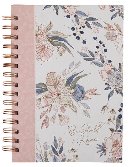 Journal Wirebound Pink Blue Floral Be Still Ps. 46:10