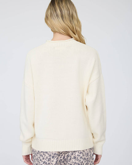 INTARSIA PUPPY CREW NECK RELAXED SWEATER