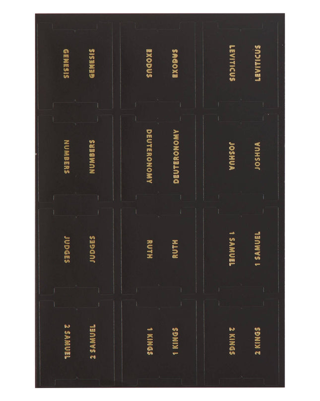 Bible Indexing Tabs Black w/Gold Foil