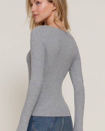 Long Sleeve Round Neck Double Layer Tee