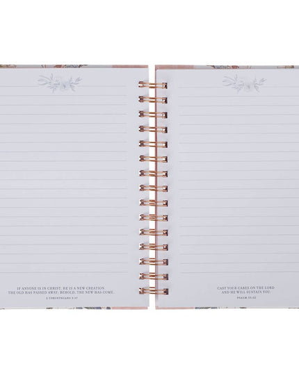 Journal Wirebound Pink Blue Floral Be Still Ps. 46:10
