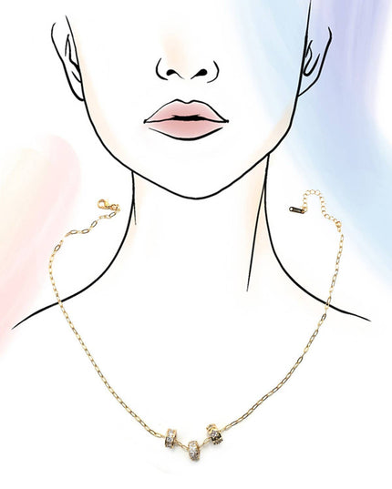 18K STAINLESS STEEL TARNISH FREE BARREL NECKLACE | 40NK9639