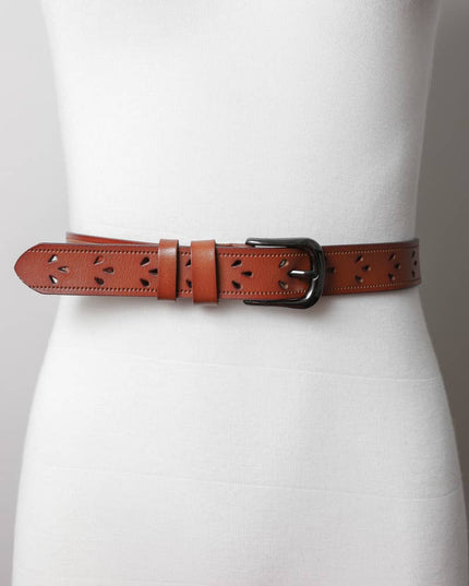 Leather Belt with Petal Design 🌟 – Available in 5 Colors