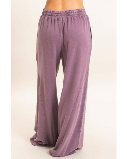 Mineral Washed Wide Leg Pants