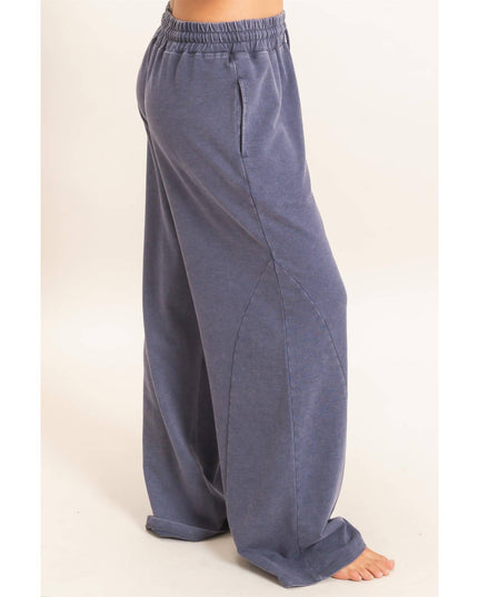 Mineral Washed Wide Leg Pants