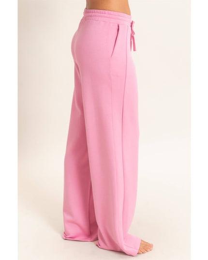 Elastic Waist Straight Leg Pants