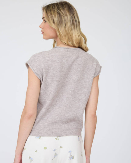 RAW EDGE SLEEVELESS LIGHTWEIGHT CARDIGAN