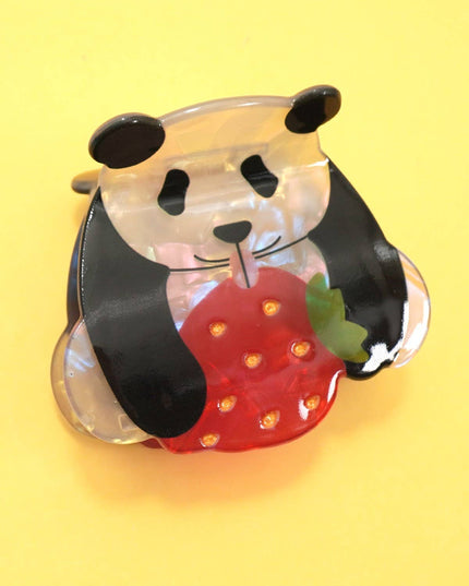 JUMBO PANDA STRAWBERRY HAIR CLAW CLIPS | 40H1079