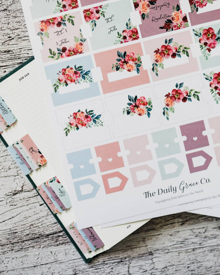 Floral Bible Tabs
