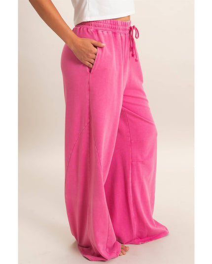 Mineral Washed Wide Leg Pants