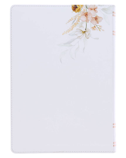 Cream Floral Spiritual Growth Bible New Living Translation