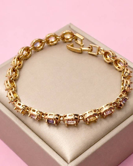Multicolor Rainbow Crystal Halo Bracelet | 40B5268