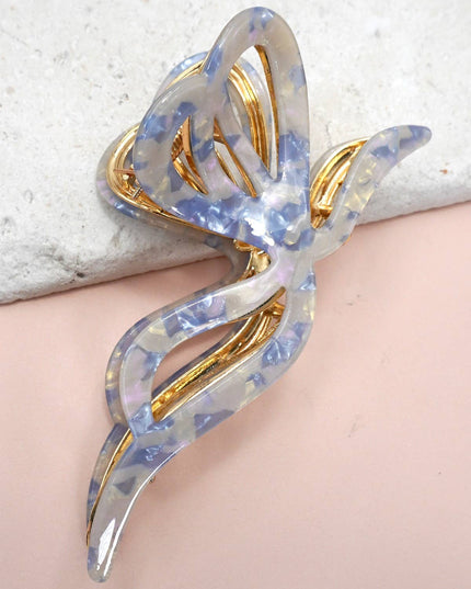 PREMIUM PVC TOILE PATTERN BOW HAIR CLAW CLIPS | 40H928