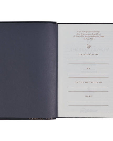 NLT, The Spiritual Growth Bible Faux Leather, Black Floral