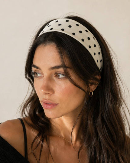 Red Gingham & Black Polka Dot Headband 2-pc Set| 40HWP604