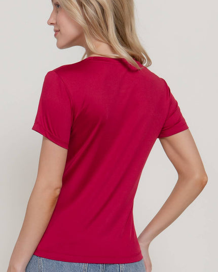 Short Sleeve Round Neck ITY Knit Top