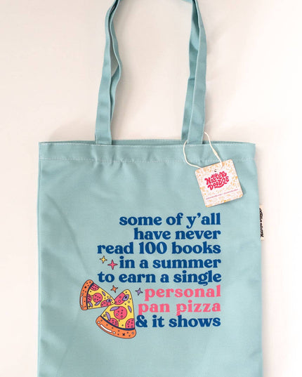 Personal Pan Pizza Summer Reading 90s Kid Nostalgia Tote Bag