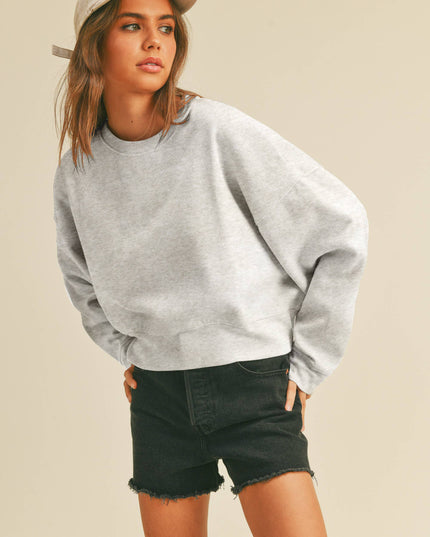 Blank Short Cropped Long Sleeve Sweatshirt