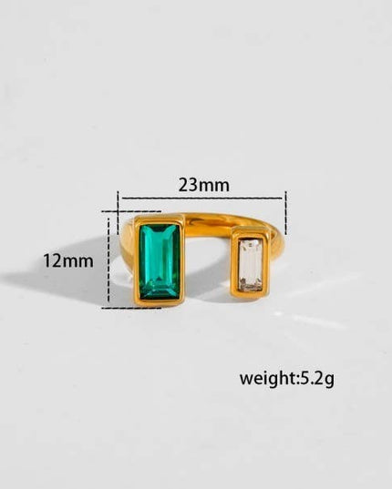 18K STAINLESS STEEL TARNISH FREE  RHINESTONE RINGS | 40R137