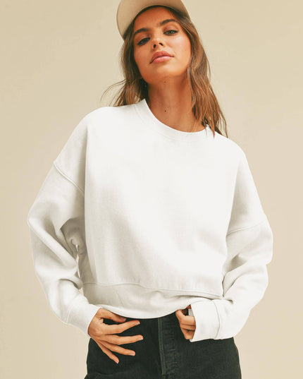 Blank Short Cropped Long Sleeve Sweatshirt