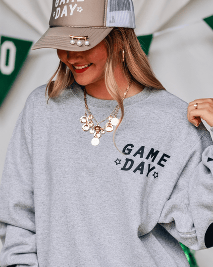 Game Day Football Lt Gray Sweatshirt