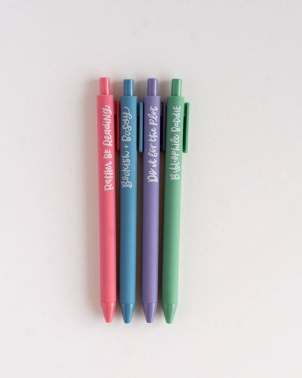 Bookish Babe Reading Jotter Colored Gel Pen Gift Set of 4