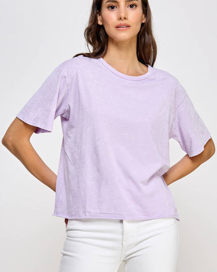 Blank Mineral Washed Long Cropped T-Shirt