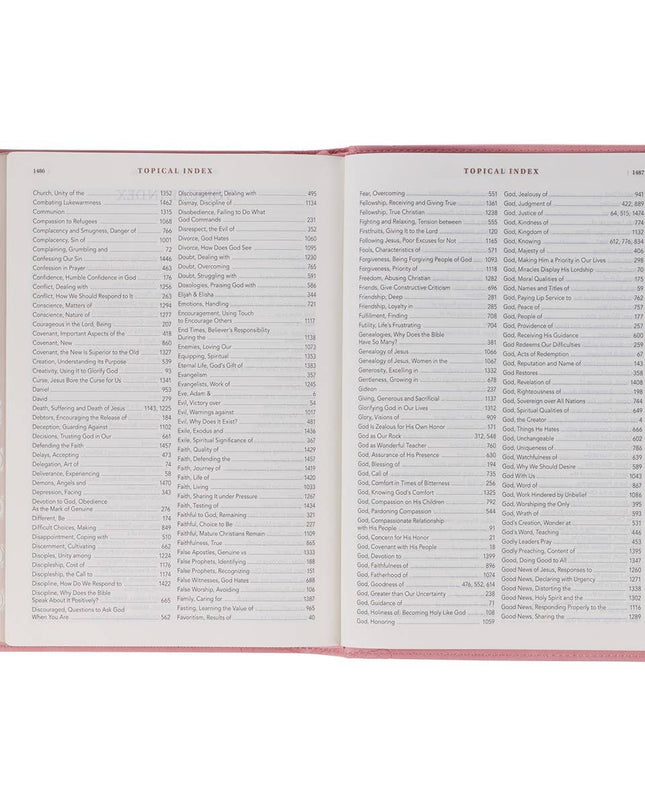 NLT, The Spiritual Growth Bible Faux Leather, Pink