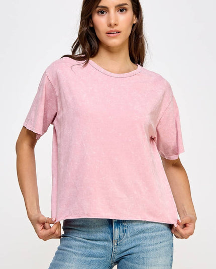 Blank Mineral Washed Long Cropped T-Shirt