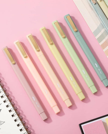 Aesthetic Black Pens 6 Pack Fast Dry
