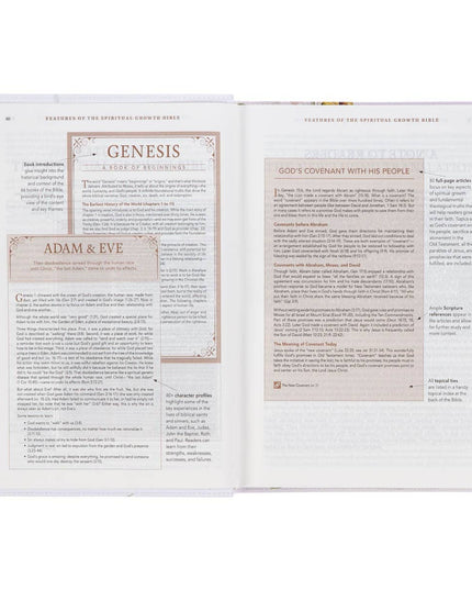 Cream Floral Spiritual Growth Bible New Living Translation