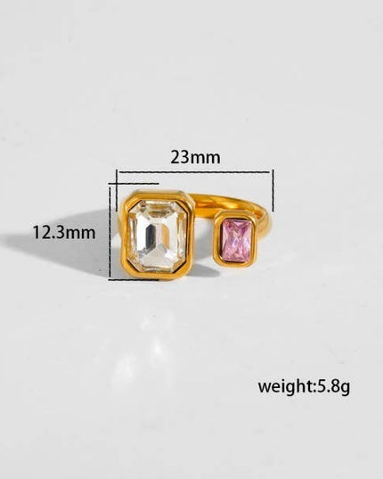 18K STAINLESS STEEL TARNISH FREE  RHINESTONE RINGS | 40R137