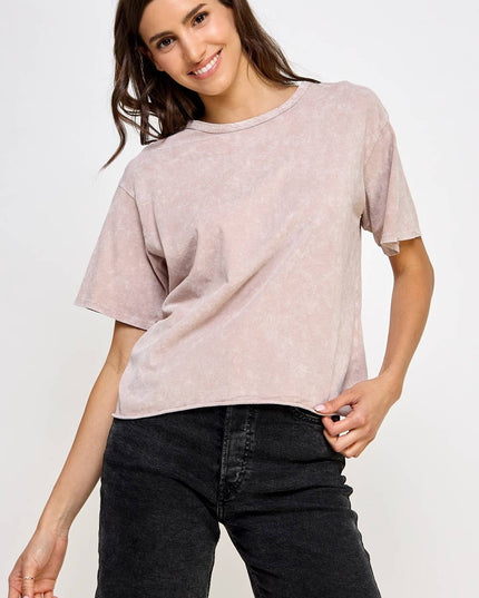 Blank Mineral Washed Long Cropped T-Shirt
