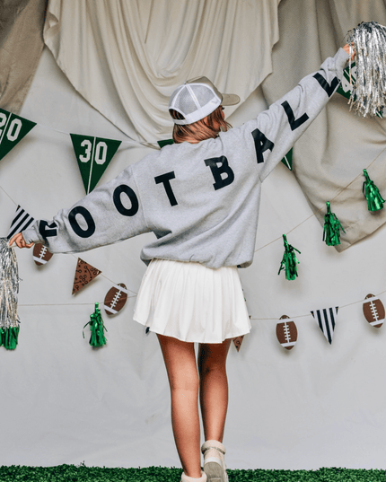 Game Day Football Lt Gray Sweatshirt