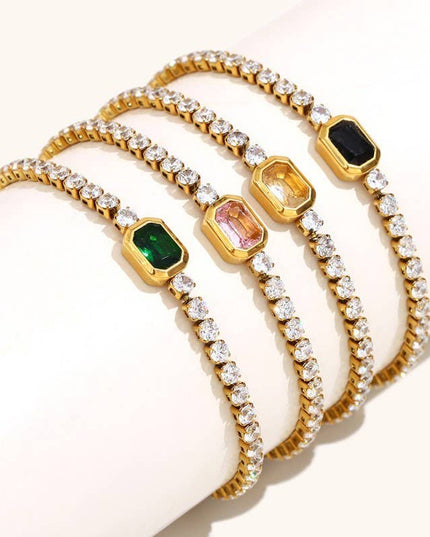 18K STAINLESS STEEL TARNISH FREE GEMSTONE BRACELET | 40B5212