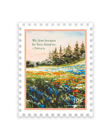1 John 4:19 Stamp Sticker