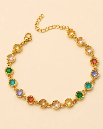 18K STAINLESS STEEL RAINBOW CRYSTAL BRACELET | 40B5264