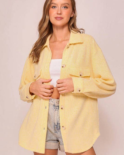 `Brushed waffle knit shacket