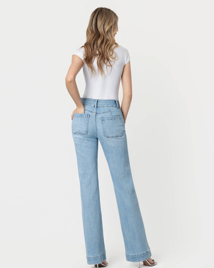 90'S VINTAGE SUPER HIGH RISE FLARE JEANS F5655