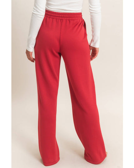 Elastic Waist Straight Leg Pants