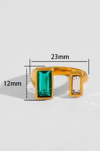 18K STAINLESS STEEL TARNISH FREE  RHINESTONE RINGS | 40R137