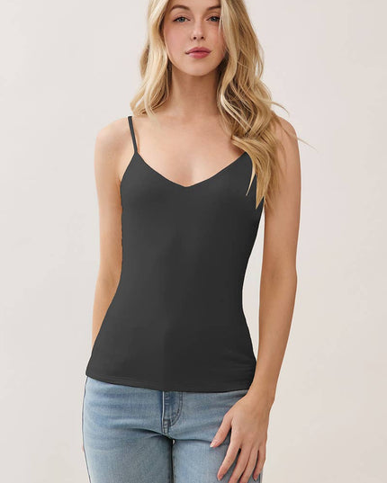 JC57552 - DOUBLE LAYER AT FY & BK V NECK CAMI TOP