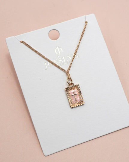 SUNBURST SQUARE CROSS PENDANT NECKLACE | 80N91885