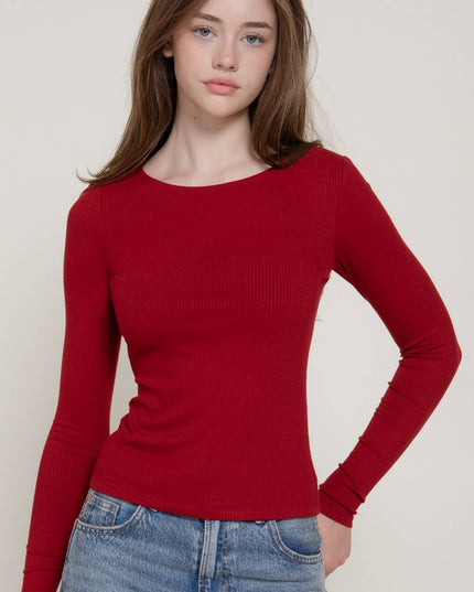 Long Sleeve Round Neck Double Layer Tee
