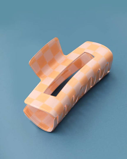 JUMBO RESIN CHECKER HAIR CLAW CLIPS 4inch | 40H664