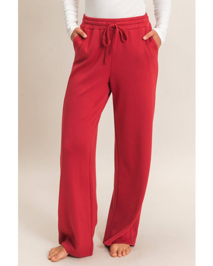 Elastic Waist Straight Leg Pants