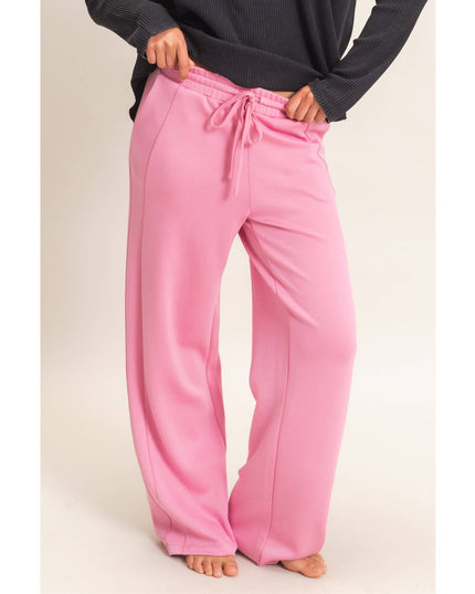 Elastic Waist Straight Leg Pants