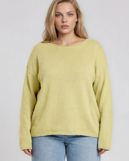 PLUS TEXTURED RAW EDGE LONG SLEEVE KNIT SWEATER